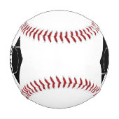 Balle De Baseball Casquette noir et blanc et diplômé (Devant)