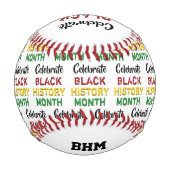 Balle De Baseball Célébrer l'HISTOIRE NOIRE MOIS Monogramme Keepsar (Dos)