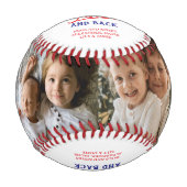 Balle De Baseball Centerfield Fence and Back 4 Photo Collage (Devant)