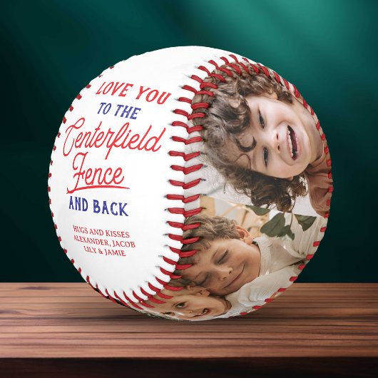 Balle De Baseball Centerfield Fence and Back 4 Photo Collage