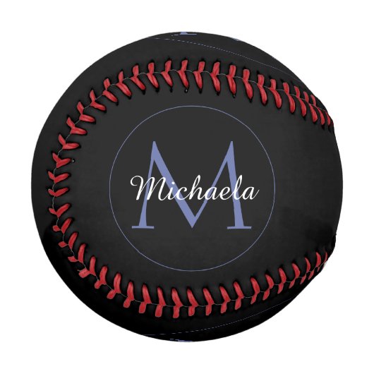 Balle De Baseball Cercle minimal moderne nom initial monogramme mode (Devant Gauche)