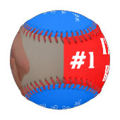 Balle De Baseball C'est un garçon Rouge Blanc Bleu Photo (Dos)