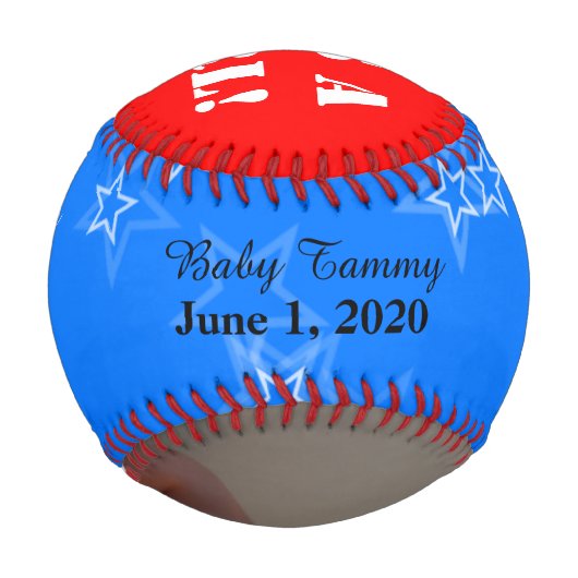 Balle De Baseball C'est une fille Rouge Blanc Bleu Photo (Devant)