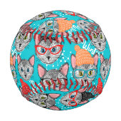 Balle De Baseball Chat dans le casquette (Devant)