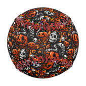 Balle De Baseball Chat éffrayant et Citrouille (Dos)