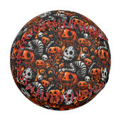 Balle De Baseball Chat éffrayant et Citrouille (Devant Gauche)