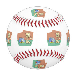 Balle De Baseball Chat et cuvette de poisson