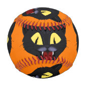 Balle De Baseball Chat noir d'Halloween (Devant)