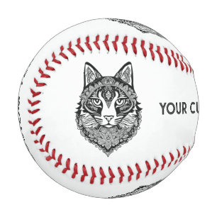 Balle De Baseball Chats ornementaux à texte personnalisé