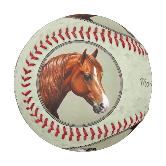 Balle De Baseball Chestnut Morgan Cheval Sage Vert (Devant Gauche)