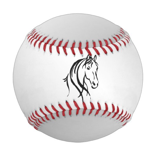 Balle De Baseball Cheval tête sur argent (Devant)