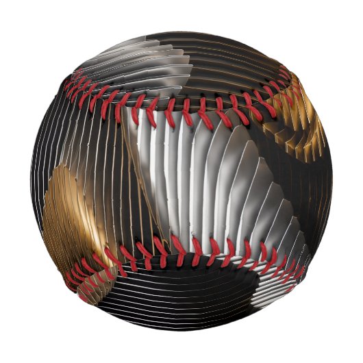 Balle De Baseball Chrome Or Noir 3D Paramétrique (Dos)