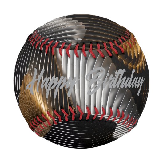 Balle De Baseball Chrome Or Noir 3D Paramétrique (Dos)