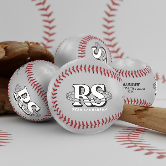 Balle De Baseball Chrome Orbit Monogramme Initiales Toute Couleur ID