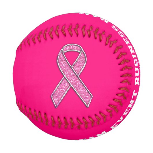 Balle De Baseball Chrome Personnalisé Comme Pink Ribbon Sensibilisat (Dos Gauche)