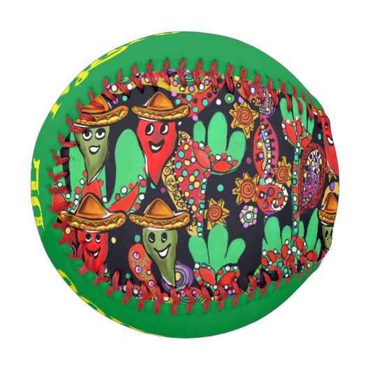 Balle De Baseball Cinco de Mayo Peppers (Devant Gauche)