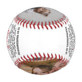 Balle De Baseball Citation d'amour à ma petite-fille avec photo pers (Dos)