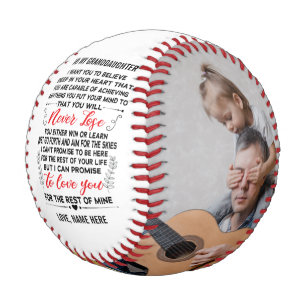 Balle De Baseball Citation d'amour à ma petite-fille avec photo pers
