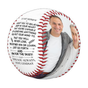 Balle De Baseball Citation pour To My Nephew avec 2 photos personnal