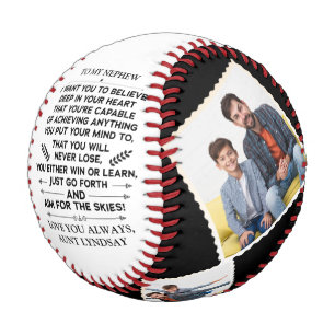 Balle De Baseball Citation pour To My Nephew avec 4 photos personnal