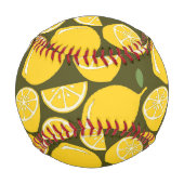 Balle De Baseball Citron Jaune Moderne Amusant mignon (Devant)
