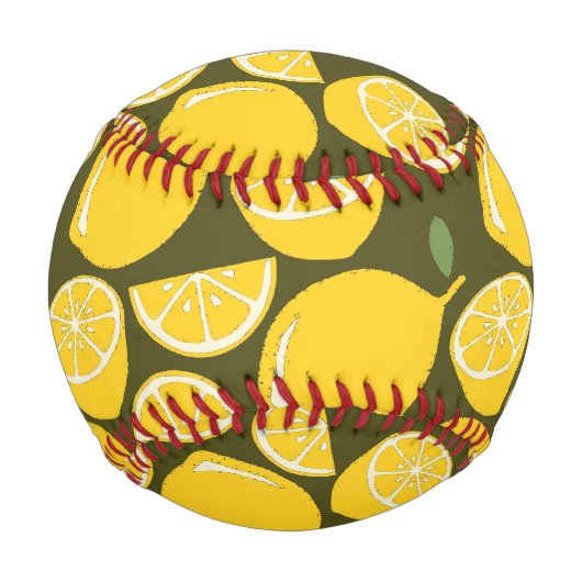 Balle De Baseball Citron Jaune Moderne Amusant mignon (Devant)