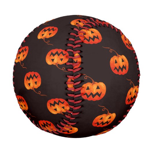 Balle De Baseball Citrouille D'Halloween, Citrouille Orange Trou Ou  (Angle)