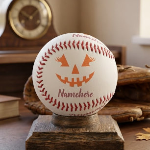 Balle De Baseball Citrouille personnalisée Jack O Lantern Halloween