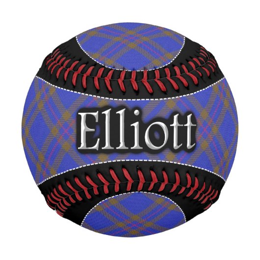 Balle De Baseball Clan Elliott Scottish Dream Tartan (Devant)