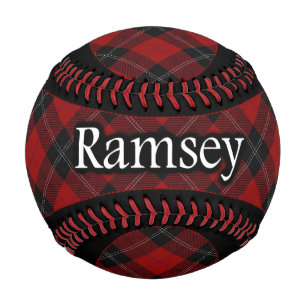 Balle De Baseball Clan Ramsey Ramsay Scottish Red Tartan Baseball