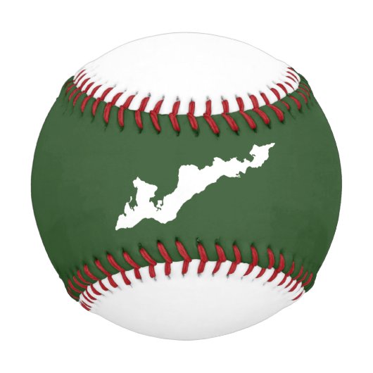 Balle De Baseball Classic Fishers Island Logo Baseball - Blanc/Vert (Devant)