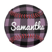 Balle De Baseball Classic Violet Buffalo Check Plaid Personnalisé (Devant)
