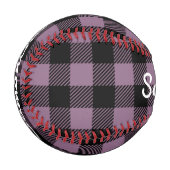 Balle De Baseball Classic Violet Buffalo Check Plaid Personnalisé (Devant Gauche)