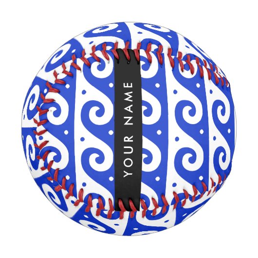 Balle De Baseball Clé de méandre grecque, Clé de vague, Bleu, Votre  (Devant Gauche)