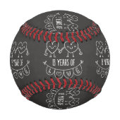 Balle De Baseball Coeurs de la calèche du 13e anniversaire (Dos)