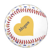 Balle De Baseball Coeurs d'équipe Personnalisés nouvellement mariés (Devant Gauche)