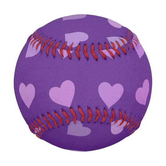 BALLE DE BASEBALL COEURS PASTEL PURPLE (Devant)