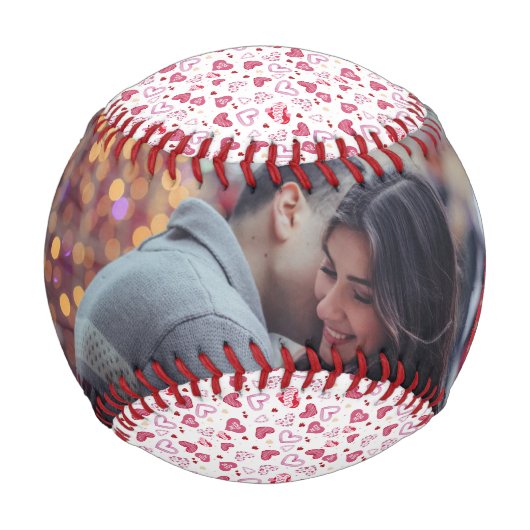 Balle De Baseball Coeurs roses Motif Valentine's Day Baseball (Devant)
