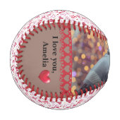 Balle De Baseball Coeurs roses Motif Valentine's Day Baseball (Devant Gauche)