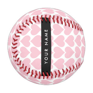 Balle De Baseball Coeurs roses, Romantique, Votre Nom, Personnaliser