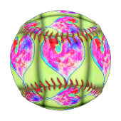 Balle De Baseball Coeurs roses tourbillonnant (Dos)