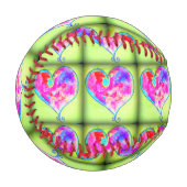 Balle De Baseball Coeurs roses tourbillonnant (Devant Gauche)