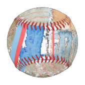 Balle De Baseball collage d'art abstrait, milieux mixtes et aquarell (Dos)