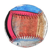 Balle De Baseball collage d'art abstrait, milieux mixtes et aquarell (Dos)