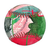 Balle De Baseball collage d'art abstrait, milieux mixtes et aquarell (Dos)