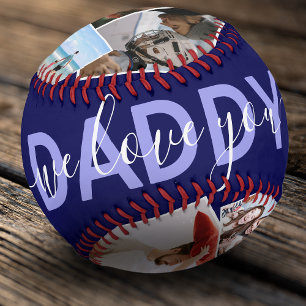 Balle De Baseball Collage de photos moderne 'On t'aime' pour papa