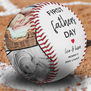Balle De Baseball Collage d'images de première Fête des pères simple