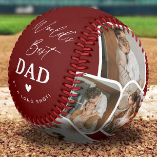 Balle De Baseball Collage Multi Photo Moderne Meilleur Papa du Monde