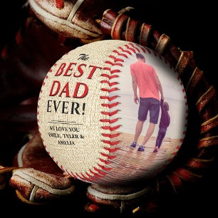 Balle De Baseball Collage photo rustique du meilleur papa pour la fê