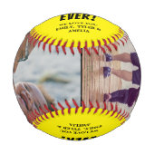 Balle De Baseball Collage photo Yellow Best Papa Ever 2 (Devant)